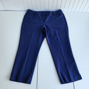 7th Ave New York Co. Straight Leg Pants Women's 36x23 Zip Hem Navy Blue Sz 14